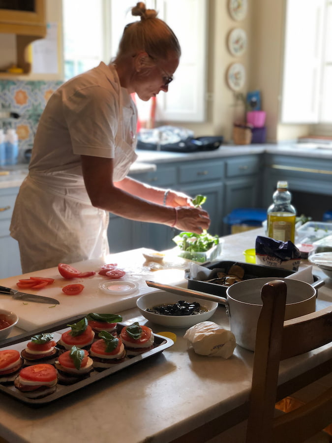 chef celine making burgers